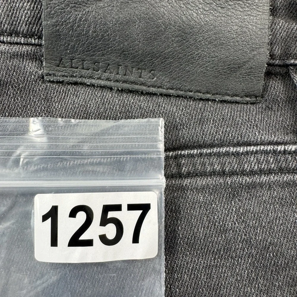 Allsaints VTG Black Wash Button Fly Rex 1 Mens Jeans Size 33x33
